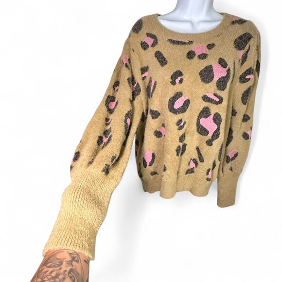 Dolan Left Coast Nina Leopard Eyelash Sweater - Picture 4 of 8